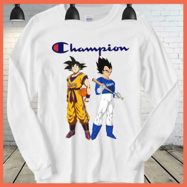 Best Son Goku Lakers basketball Champion and Vegeta Dodgers baseball Champion Shirt