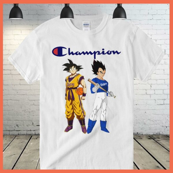 Best Son Goku Lakers basketball Champion and Vegeta Dodgers baseball Champion Shirt