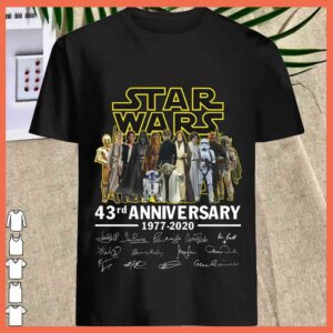 Best Starwars 43rd Anniversary Signature 1977 2020 Shirt 1