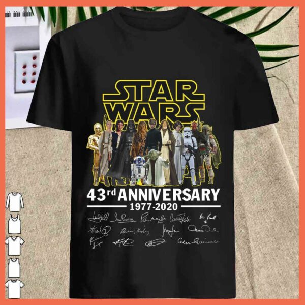 Best Starwars 43rd Anniversary Signature 1977 2020 Shirt
