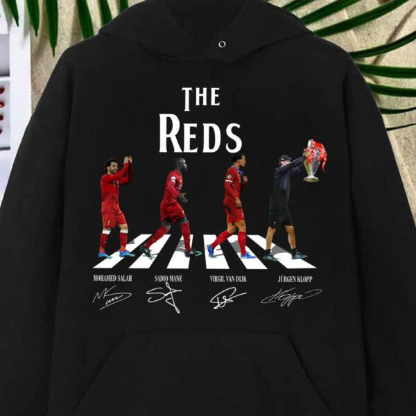 Best The Liverpool Reds Walking Abbey Road shirt, Salah Mane Van Dijk Jurgen Klopp Champions Cup Shirt
