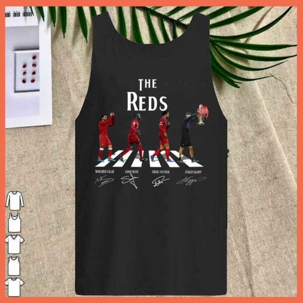 Best The Liverpool Reds Walking Abbey Road shirt, Salah Mane Van Dijk Jurgen Klopp Champions Cup Shirt