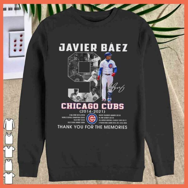 Javier Baez 2015 2021 Signature Thank You For The Memories Shirt, Chicago Cubs shirt
