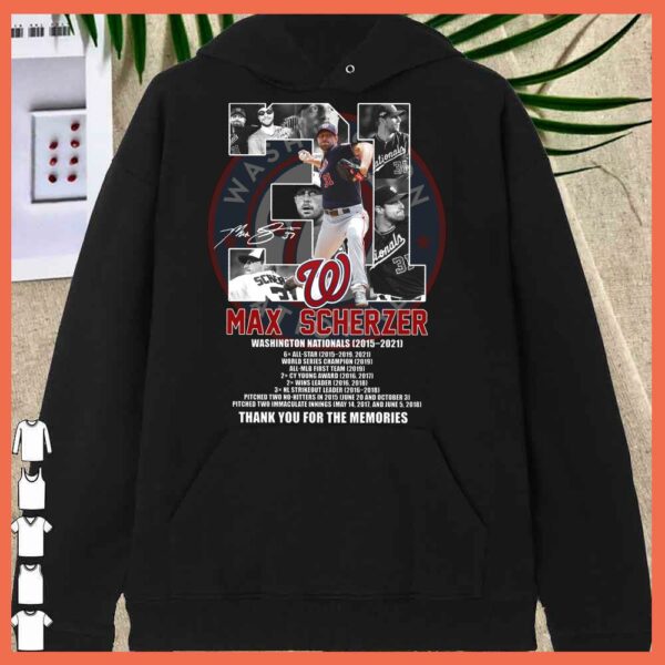 Max Scherzer No.31 Signature Shirt, Max Scherzer Washington Nationals 2015 2021 Thank You For The Memories Shirt