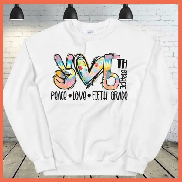 Original Peace Love Fifth Grade Student Teacher back to school Shirt