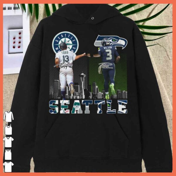 Seattle Toro Hernandez Russell Wilson signatures shirt