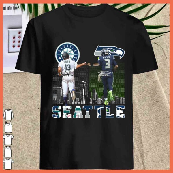 Seattle Toro Hernandez Russell Wilson signatures shirt