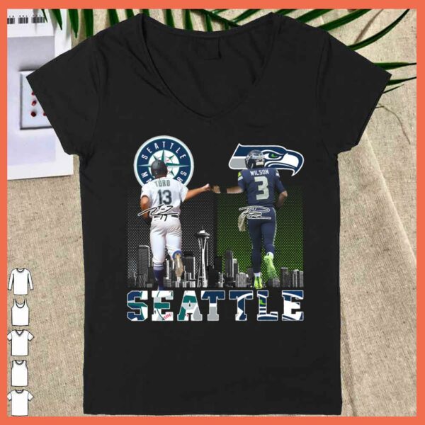 Seattle Toro Hernandez Russell Wilson signatures shirt