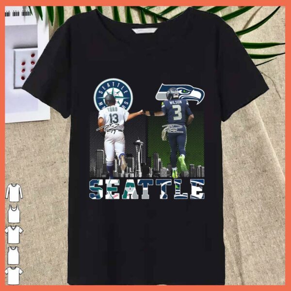 Seattle Toro Hernandez Russell Wilson signatures shirt