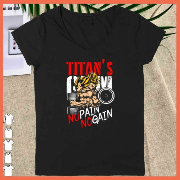 Son Goku Titan’s No Pain No Gain and vegeta dragon ball Shirt