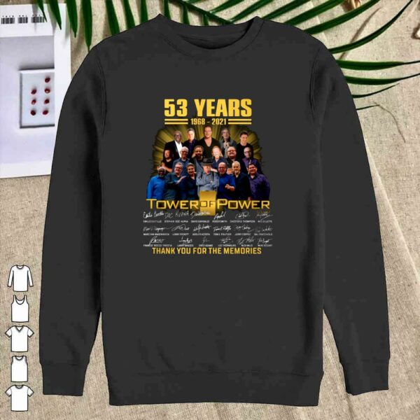 Awesome Tower of Power 53 years 1968-2021 signatures thank you for the memories shirt