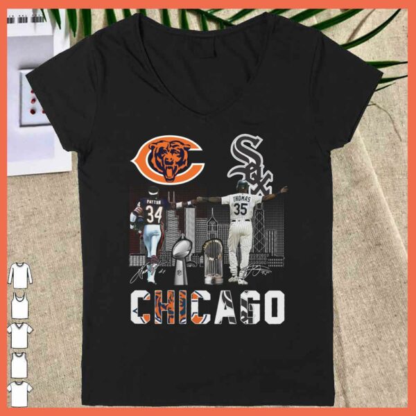 Vintage Chicago Bears Walter Payton And Chicago White Soxs Thomas signatures shirt