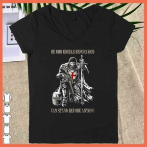 Vintage He Who Kneels Before GOD Can Stand Before Anyone Shirt 2