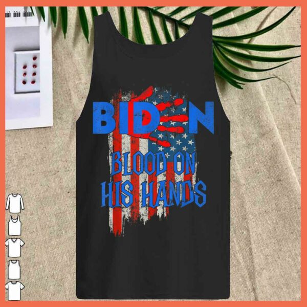 Best Biden Blood On His Hands USA Flag Vintage Biden Shirt
