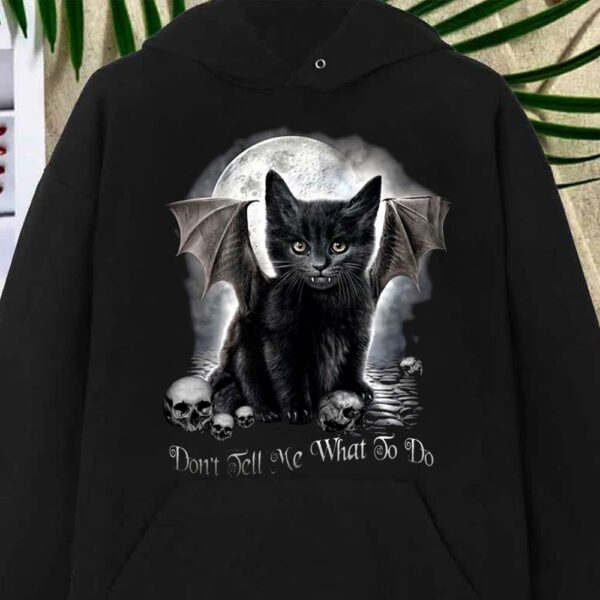 Best Black Bat Cat Halloween Dont Tell Me What To Do Shirt