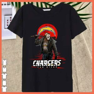 Best Chargers San Diego Mashup Jason Voorhees Horror Movies Shirt, Jason Voorhees Chargers San Diego Shirt 3