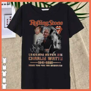 Best Charlie Watts Signature Rolling Stone Shirt, Rolling Stone Legends Never Die Shirt 3