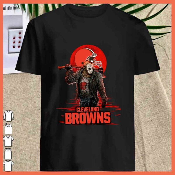 Best Cleveland Browns Mashup Jason Voorhees Horror Movies Shirt, Jason Voorhees Cleveland Browns Shirt
