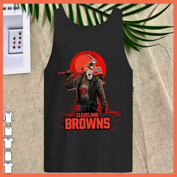 Best Cleveland Browns Mashup Jason Voorhees Horror Movies Shirt, Jason Voorhees Cleveland Browns Shirt