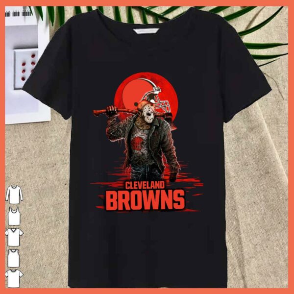 Best Cleveland Browns Mashup Jason Voorhees Horror Movies Shirt, Jason Voorhees Cleveland Browns Shirt