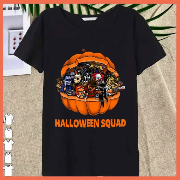 Best Friend Funny scary Halloween squad characters pumpkin