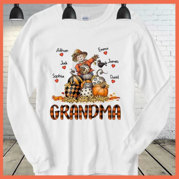 Best Grandma Pumpkin straw man name custome halloween shirt