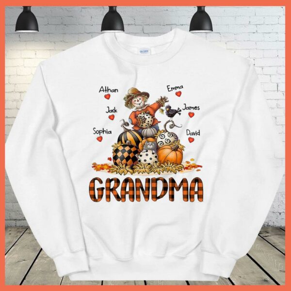 Best Grandma Pumpkin straw man name custome halloween shirt