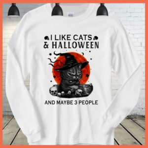 Best I like Cats and Halloween and maybe 3 people shirt, Black Cat Halloween shirt