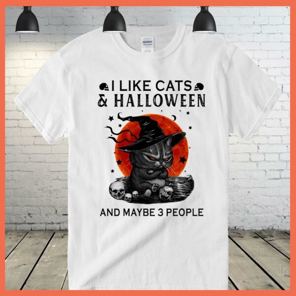 Best I like Cats and Halloween and maybe 3 people shirt, Black Cat Halloween shirt