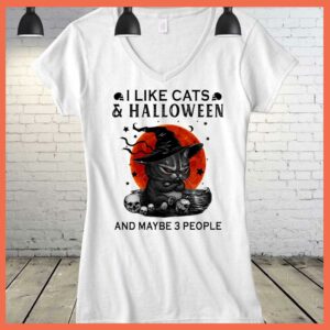 Best I like Cats and Halloween and maybe 3 people shirt, Black Cat Halloween shirt 3