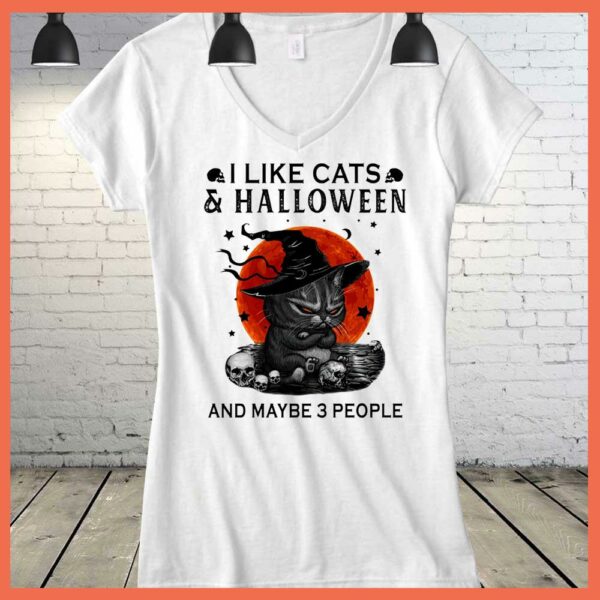 Best I like Cats and Halloween and maybe 3 people shirt, Black Cat Halloween shirt