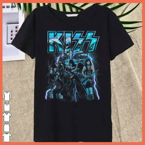 Best KISS Shirt, KISS Blue Lightning Shirt