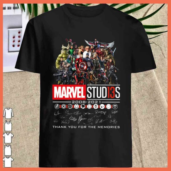 Best Marvel Studio 13S 200802021 Signature Shirt, Marvel Studio Thank You For The Memories Shirt