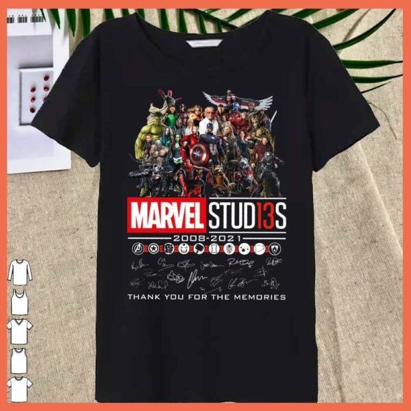 Best Marvel Studio 13S 200802021 Signature Shirt, Marvel Studio Thank You For The Memories Shirt