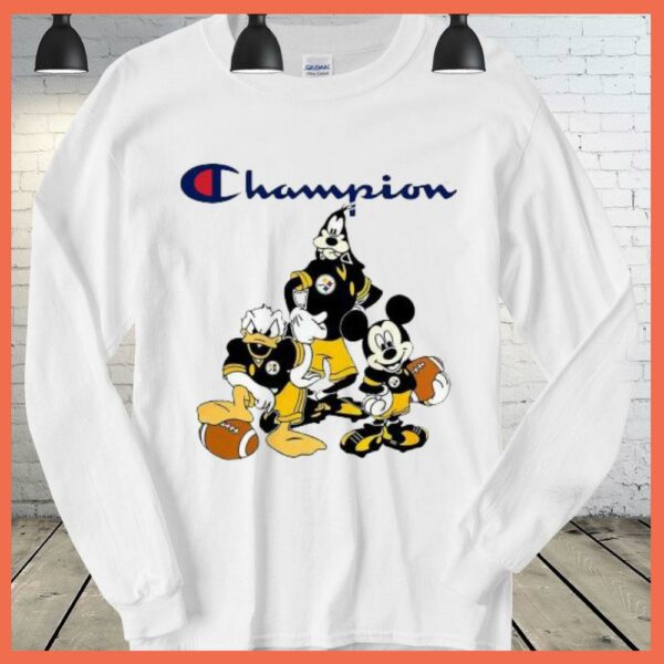 Best Mickey Mouse Donald Duck And Goofy Pittsburgh Steelers Champion Shirt