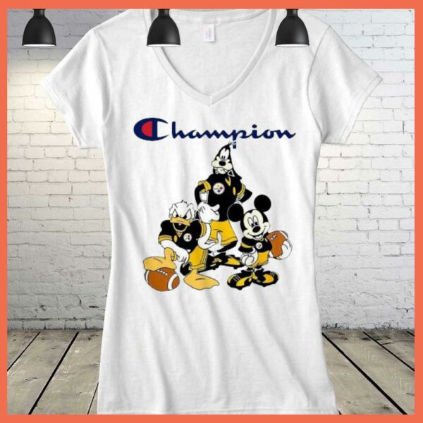 Best Mickey Mouse Donald Duck And Goofy Pittsburgh Steelers Champion Shirt