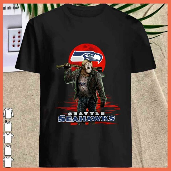 Best Seattle Seahawks Mashup Jason Voorhees Horror Movies Shirt, Jason Voorhees Seattle Seahawks Shirt