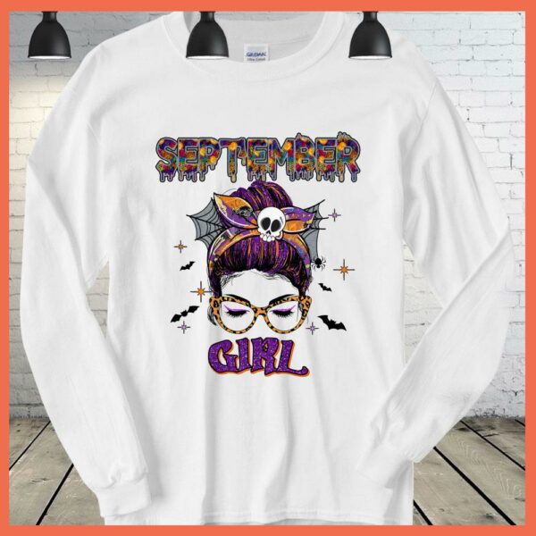 Best September Girl skull halloween shirt, September Girl shirt