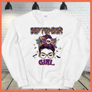 Best September Girl skull halloween shirt, September Girl shirt