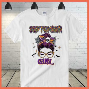 Best September Girl skull halloween shirt, September Girl shirt 2