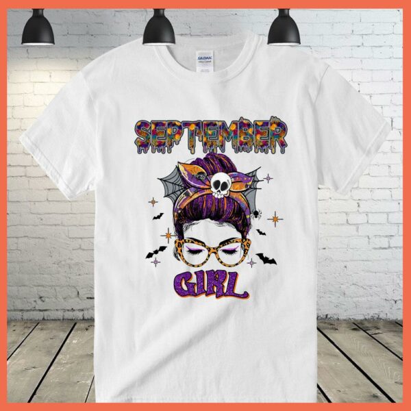 Best September Girl skull halloween shirt, September Girl shirt