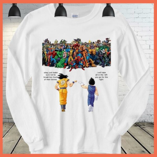 Best Son Goku And Vegeta Fight Against The Avenger and super hero Shirt, Goku and Vegeta Shirt, Avenger Shirt