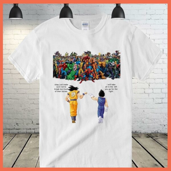 Best Son Goku And Vegeta Fight Against The Avenger and super hero Shirt, Goku and Vegeta Shirt, Avenger Shirt