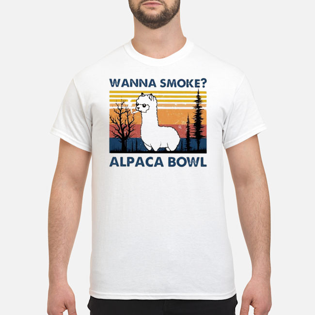 Llma Wanna Smoke Alpaca Bowl Vintage Shirt 1 Llma Wanna Smoke Alpaca Bowl Vintage Shirt 2