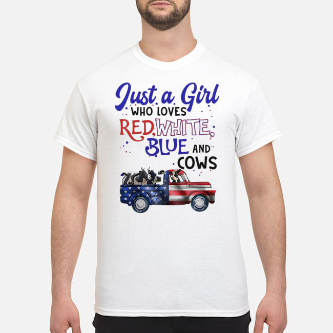 Just A Girl Who Loves Red White Blue And Cow Shirt 5 Just A Girl Who Loves Red White Blue And Cow Shirt