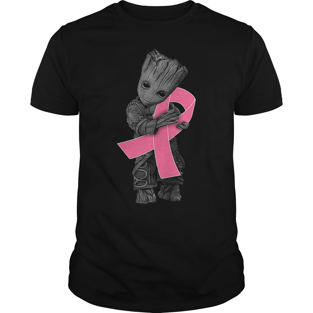 Baby Groot Hugs Breast Cancer T-Shirt Classic Guys / Unisex Tee