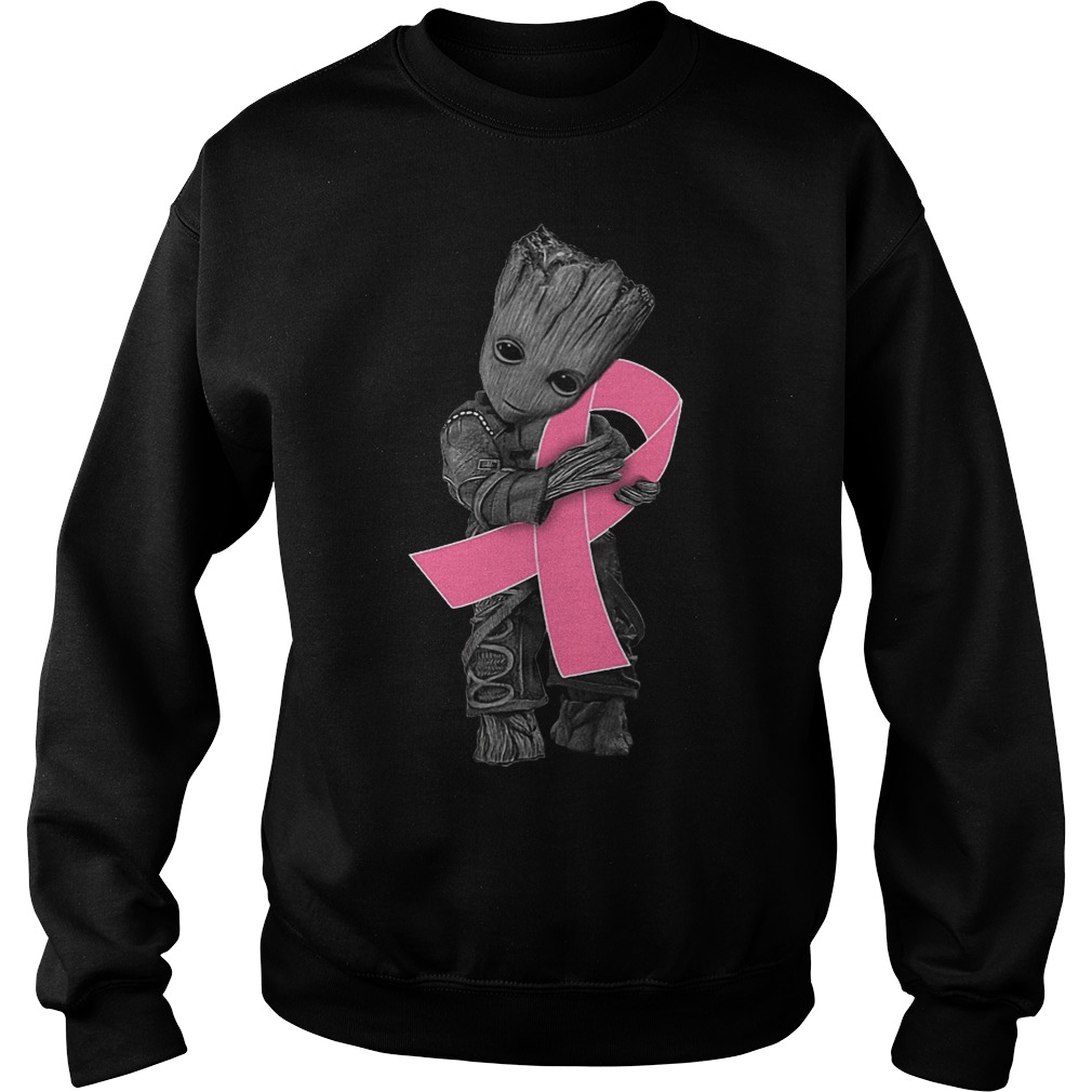 Baby Groot Hugs Breast Cancer T-Shirt Sweatshirt Unisex