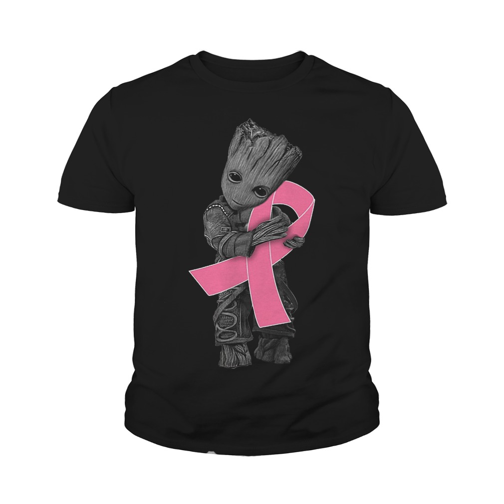 Baby Groot Hugs Breast Cancer T-Shirt Youth Tee