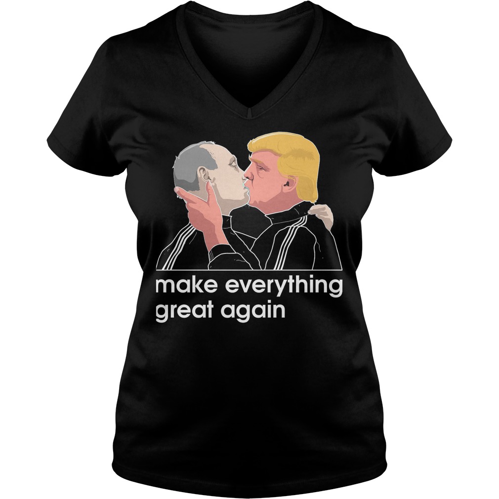 Best Brice Trump kissing Putin T-Shirt Ladies V-Neck