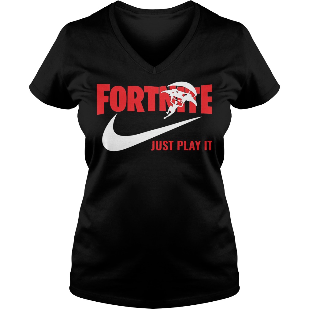 Best Price Just Play Fortnite T-Shirt Ladies V-Neck